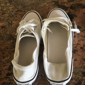 White and Black Converse Chucks size 9.5W 7.5M